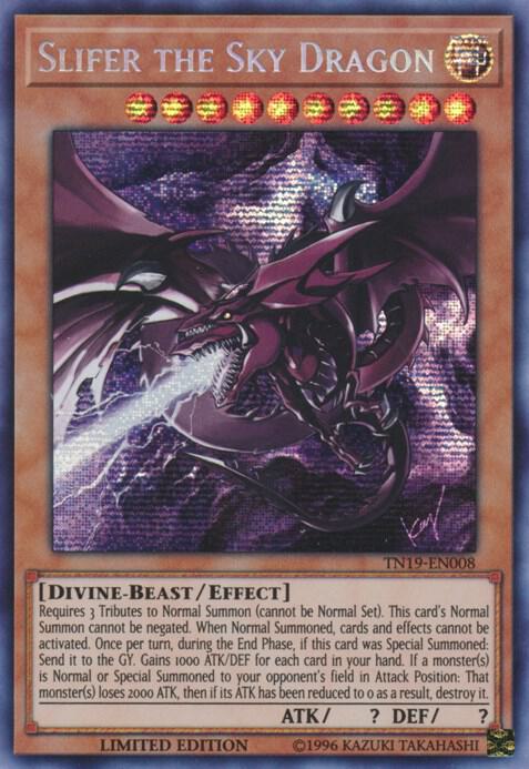 Slifer the Sky Dragon TN19-EN008 card from 2019 Gold Sarcophagus Tin