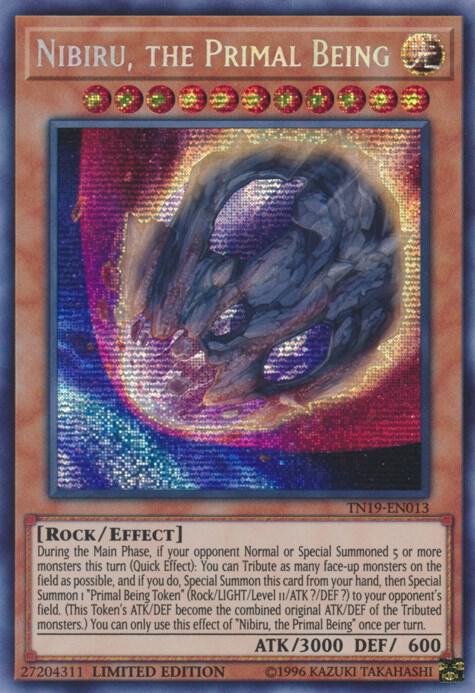 Nibiru, the Primal Being TN19-EN013 card from 2019 Gold Sarcophagus Tin