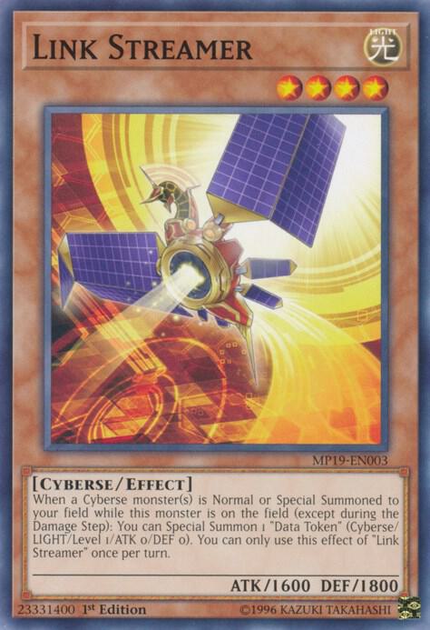 Link Streamer MP19-EN003 card from 2019 Gold Sarcophagus Tin Mega Pack