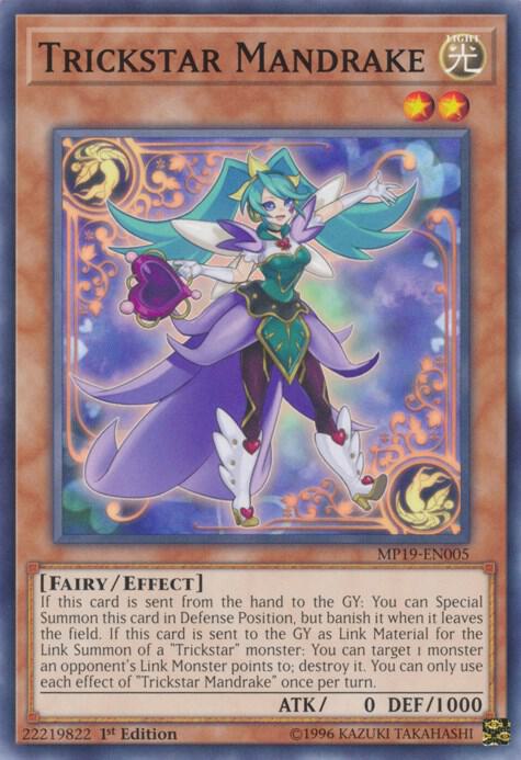Trickstar Mandrake MP19-EN005 card from 2019 Gold Sarcophagus Tin Mega Pack