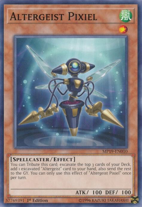 Altergeist Pixiel MP19-EN010 card from 2019 Gold Sarcophagus Tin Mega Pack