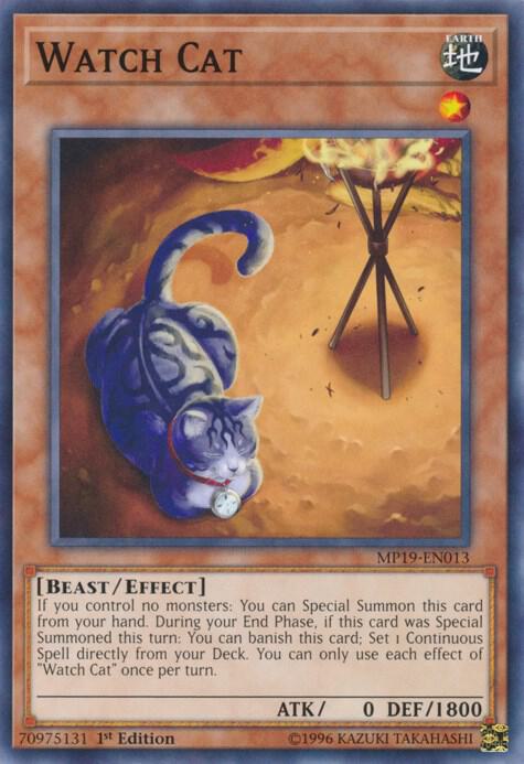 Watch Cat MP19-EN013 card from 2019 Gold Sarcophagus Tin Mega Pack