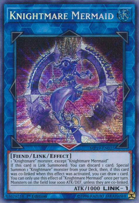 Knightmare Mermaid MP19-EN025 card from 2019 Gold Sarcophagus Tin Mega Pack