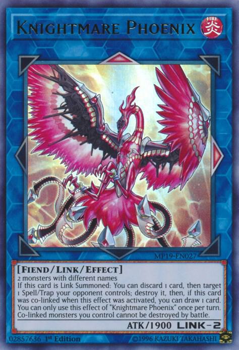 Knightmare Phoenix MP19-EN027 card from 2019 Gold Sarcophagus Tin Mega Pack