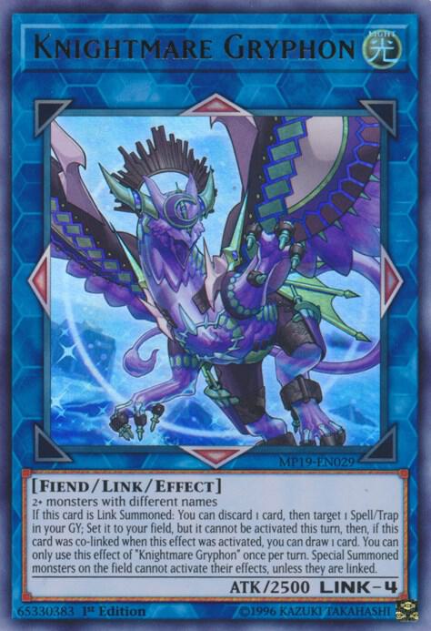 Knightmare Gryphon MP19-EN029 card from 2019 Gold Sarcophagus Tin Mega Pack