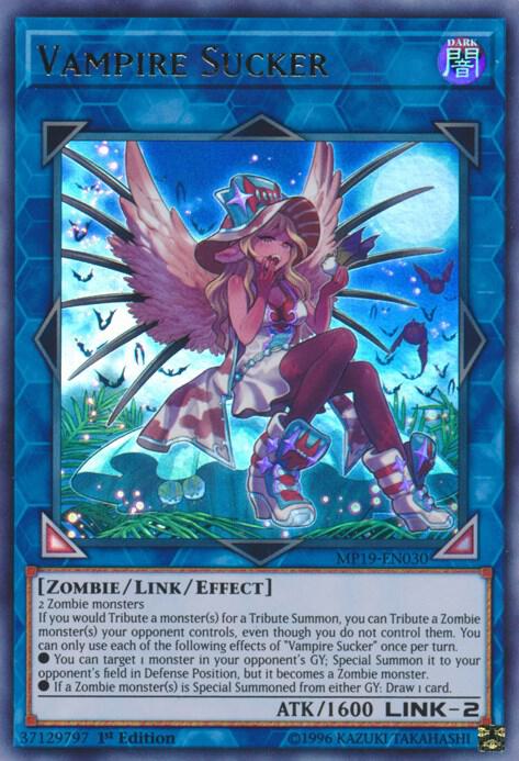 Vampire Sucker MP19-EN030 card from 2019 Gold Sarcophagus Tin Mega Pack