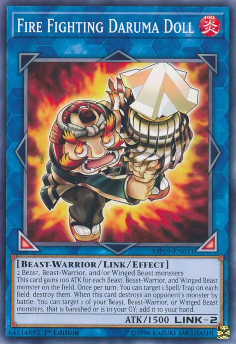 Fire Fighting Daruma Doll MP19-EN031 card from 2019 Gold Sarcophagus Tin Mega Pack