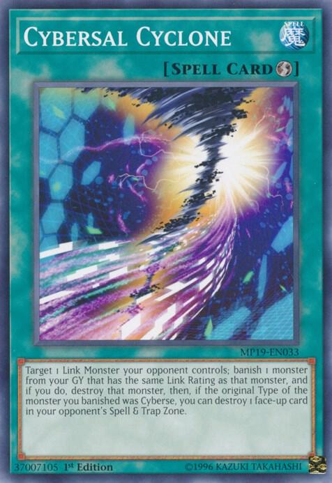 Cybersal Cyclone MP19-EN033 card from 2019 Gold Sarcophagus Tin Mega Pack