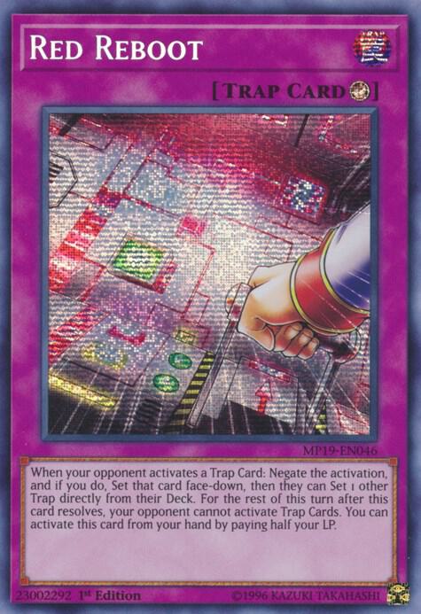 Red Reboot MP19-EN046 card from 2019 Gold Sarcophagus Tin Mega Pack