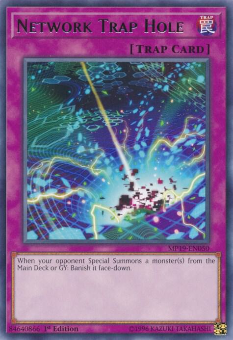 Network Trap Hole MP19-EN050 card from 2019 Gold Sarcophagus Tin Mega Pack