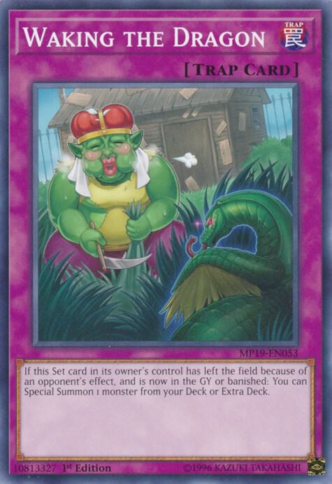 Waking the Dragon MP19-EN053 card from 2019 Gold Sarcophagus Tin Mega Pack