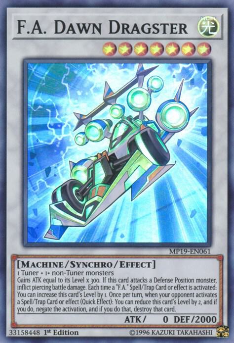 F.A. Dawn Dragster MP19-EN061 card from 2019 Gold Sarcophagus Tin Mega Pack