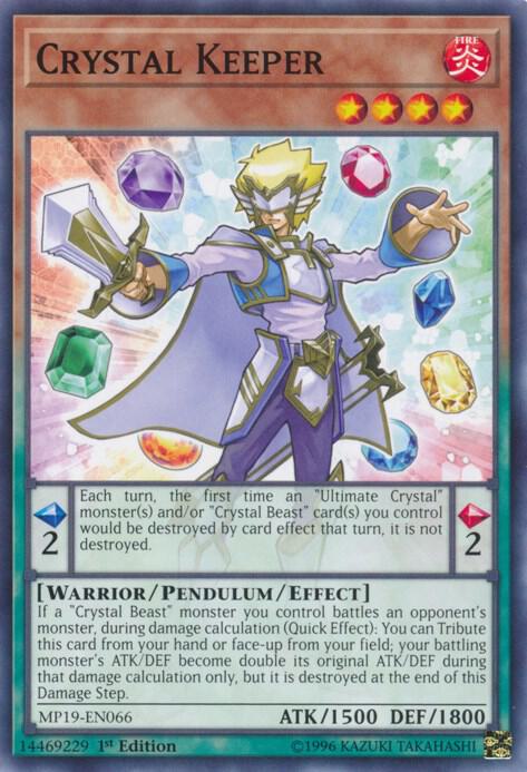 Crystal Keeper MP19-EN066 card from 2019 Gold Sarcophagus Tin Mega Pack