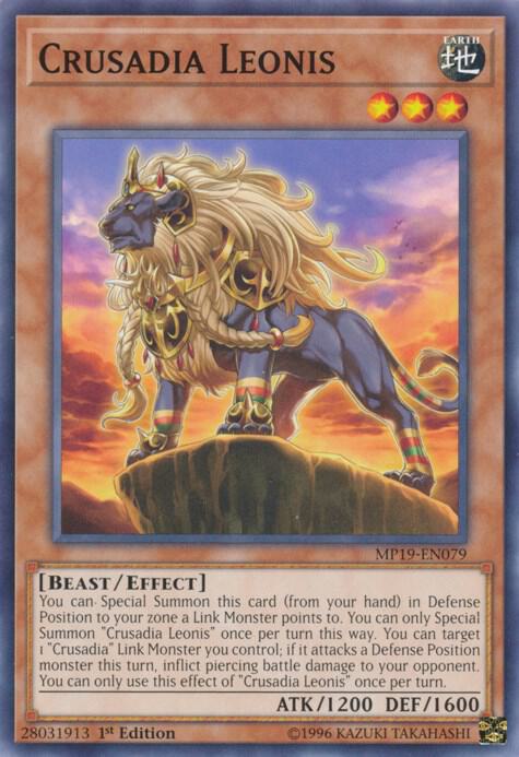 Crusadia Leonis MP19-EN079 card from 2019 Gold Sarcophagus Tin Mega Pack
