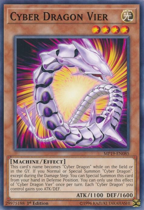 Cyber Dragon Vier MP19-EN085 card from 2019 Gold Sarcophagus Tin Mega Pack