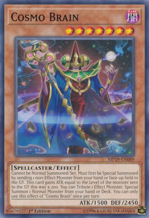 Cosmo Brain MP19-EN089 card from 2019 Gold Sarcophagus Tin Mega Pack