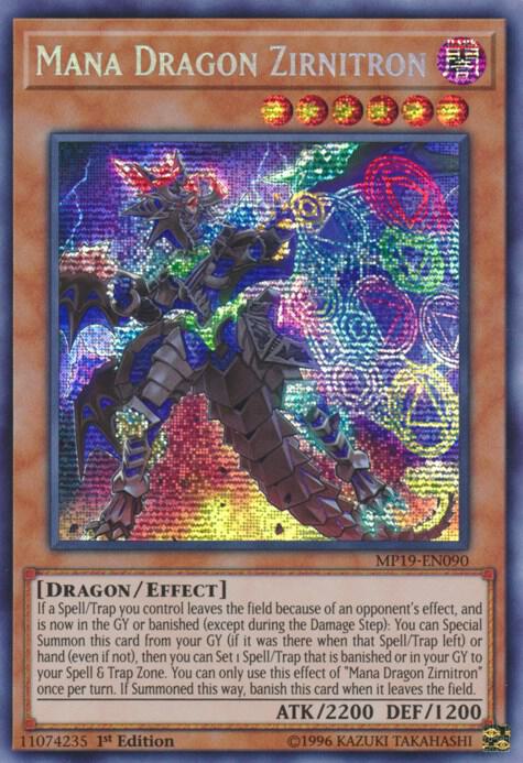 Mana Dragon Zirnitron MP19-EN090 card from 2019 Gold Sarcophagus Tin Mega Pack