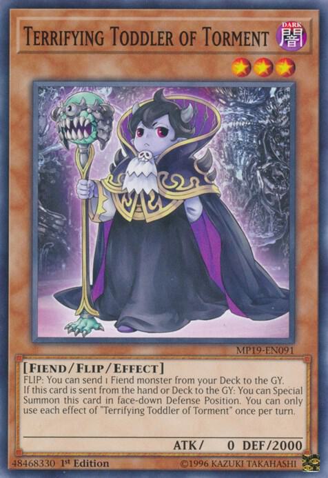 Terrifying Toddler of Torment MP19-EN091 card from 2019 Gold Sarcophagus Tin Mega Pack