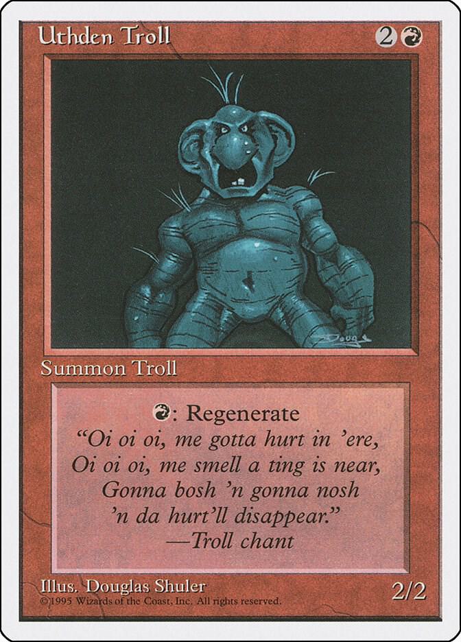 Uthden Troll card from Fourth Edition