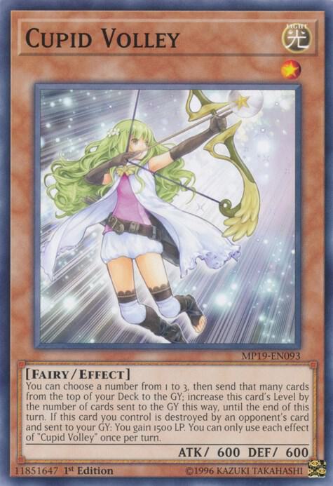 Cupid Volley MP19-EN093 card from 2019 Gold Sarcophagus Tin Mega Pack