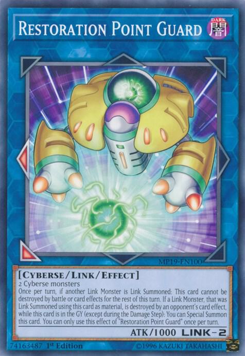 Restoration Point Guard MP19-EN100 card from 2019 Gold Sarcophagus Tin Mega Pack
