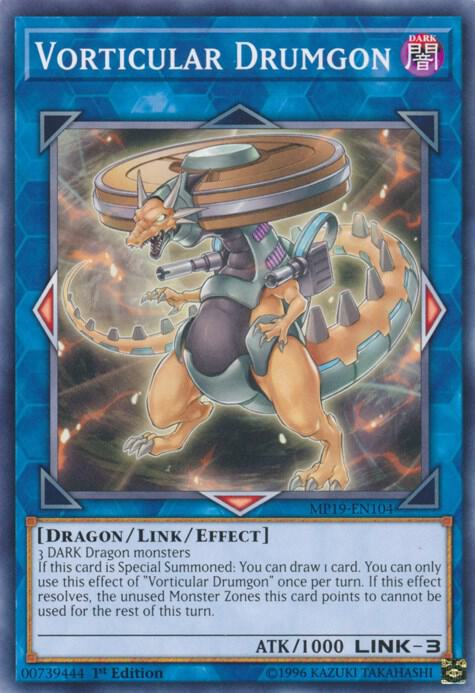 Vorticular Drumgon MP19-EN104 card from 2019 Gold Sarcophagus Tin Mega Pack