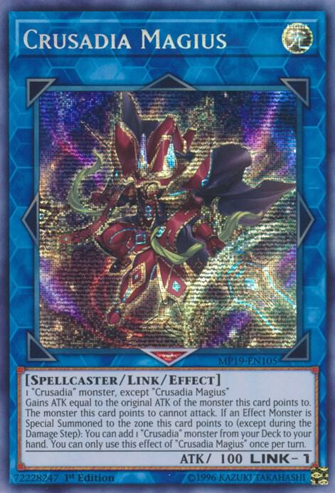 Crusadia Magius MP19-EN105 card from 2019 Gold Sarcophagus Tin Mega Pack