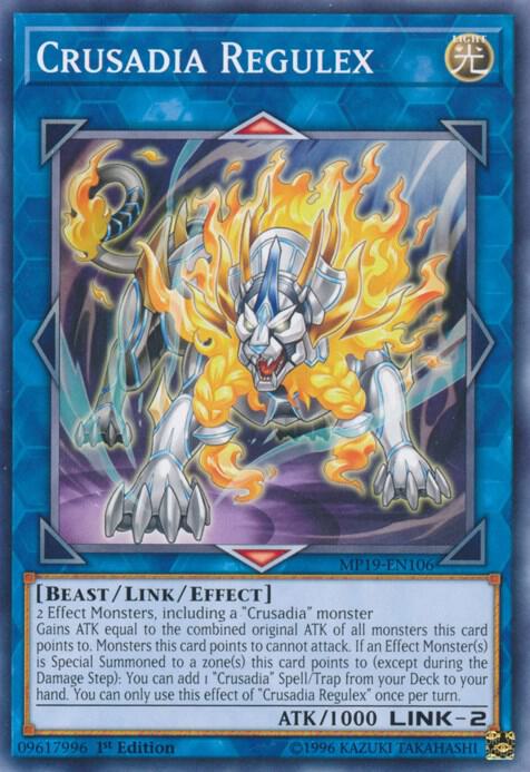 Crusadia Regulex MP19-EN106 card from 2019 Gold Sarcophagus Tin Mega Pack