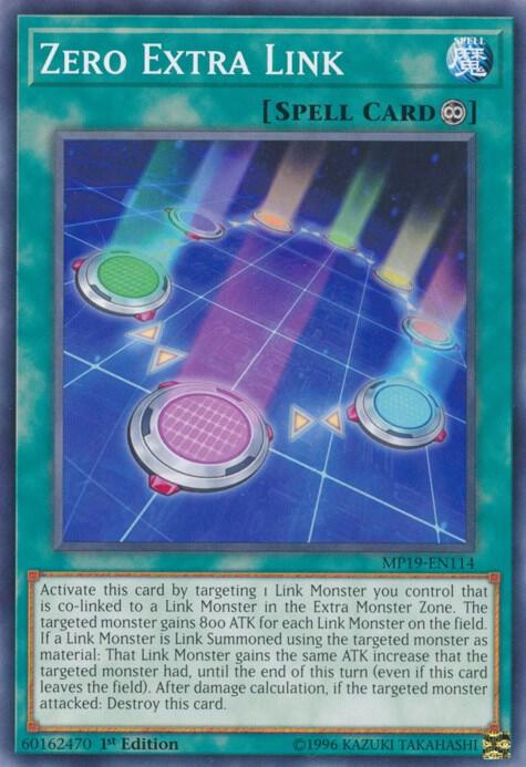 Zero Extra Link MP19-EN114 card from 2019 Gold Sarcophagus Tin Mega Pack