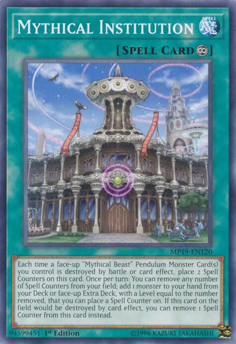 Mythical Institution MP19-EN120 card from 2019 Gold Sarcophagus Tin Mega Pack