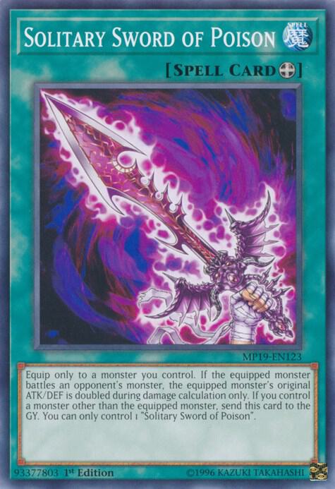 Solitary Sword of Poison MP19-EN123 card from 2019 Gold Sarcophagus Tin Mega Pack