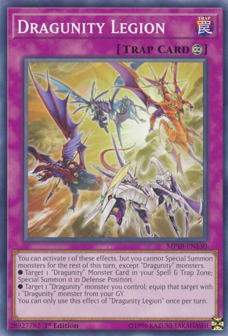 Dragunity Legion MP19-EN130 card from 2019 Gold Sarcophagus Tin Mega Pack