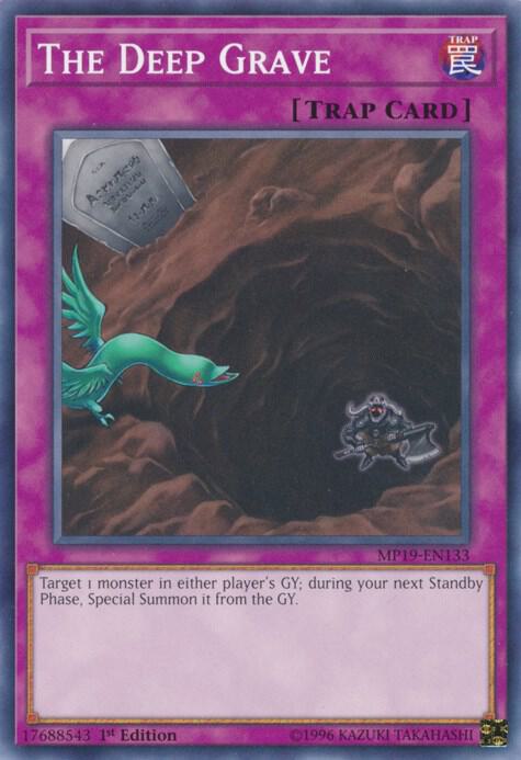 The Deep Grave MP19-EN133 card from 2019 Gold Sarcophagus Tin Mega Pack