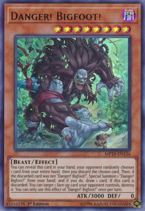 Danger! Bigfoot! MP19-EN136 card from 2019 Gold Sarcophagus Tin Mega Pack