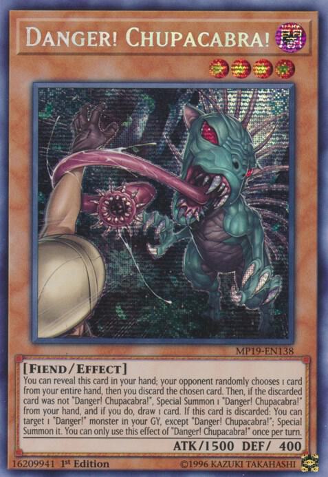 Danger! Chupacabra! MP19-EN138 card from 2019 Gold Sarcophagus Tin Mega Pack