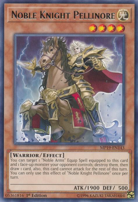 Noble Knight Pellinore MP19-EN143 card from 2019 Gold Sarcophagus Tin Mega Pack