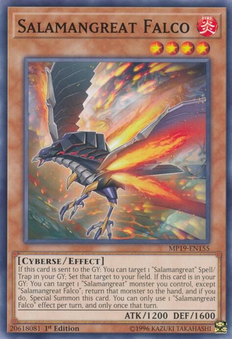 Salamangreat Falco MP19-EN155 card from 2019 Gold Sarcophagus Tin Mega Pack