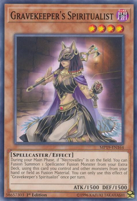 Gravekeeper's Spiritualist MP19-EN164 card from 2019 Gold Sarcophagus Tin Mega Pack