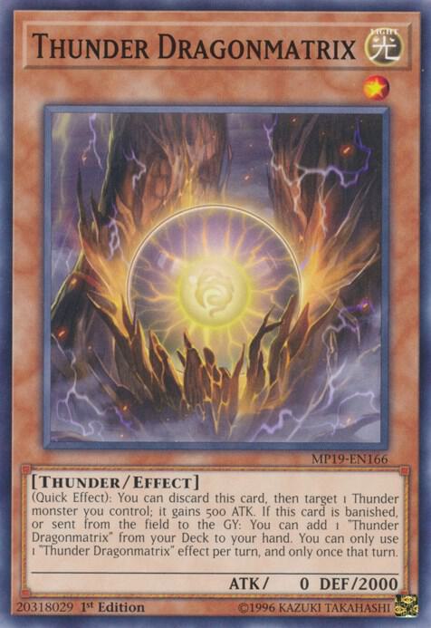 Thunder Dragonmatrix MP19-EN166 card from 2019 Gold Sarcophagus Tin Mega Pack