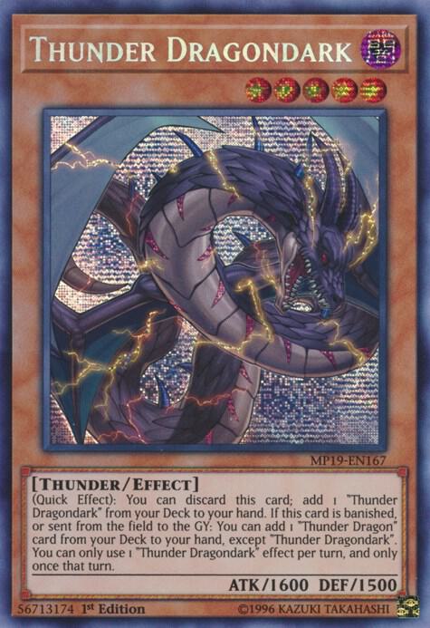 Thunder Dragondark MP19-EN167 card from 2019 Gold Sarcophagus Tin Mega Pack
