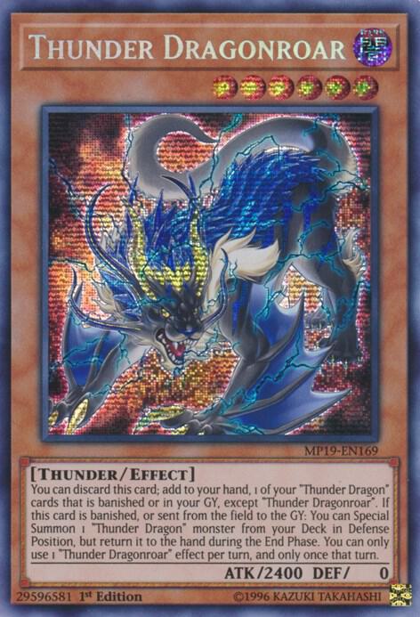Thunder Dragonroar MP19-EN169 card from 2019 Gold Sarcophagus Tin Mega Pack