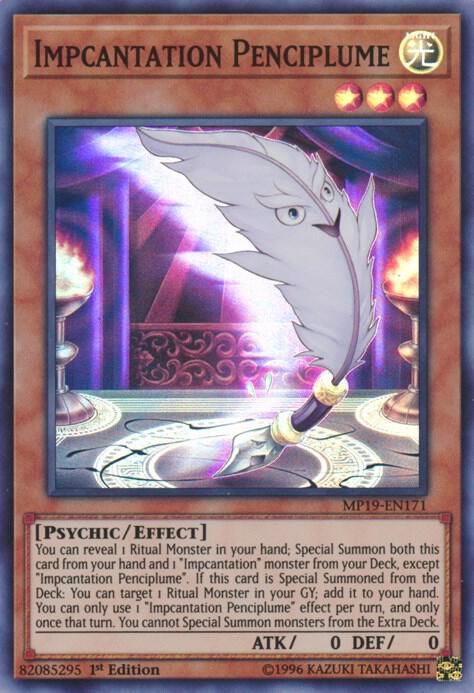 Impcantation Penciplume MP19-EN171 card from 2019 Gold Sarcophagus Tin Mega Pack
