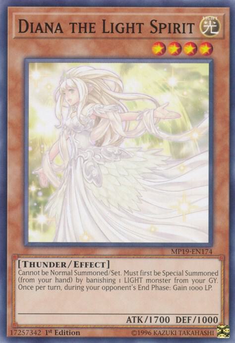 Diana the Light Spirit MP19-EN174 card from 2019 Gold Sarcophagus Tin Mega Pack