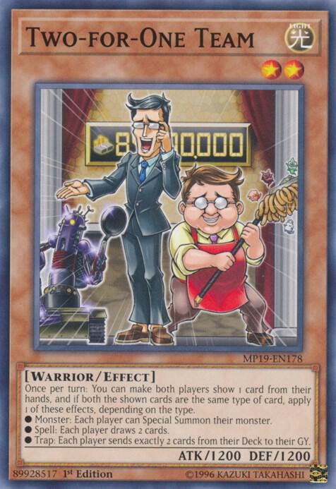 Two-for-One Team MP19-EN178 card from 2019 Gold Sarcophagus Tin Mega Pack