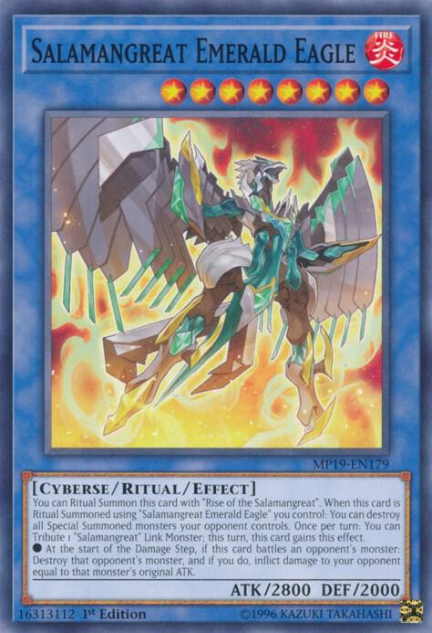 Salamangreat Emerald Eagle MP19-EN179 card from 2019 Gold Sarcophagus Tin Mega Pack