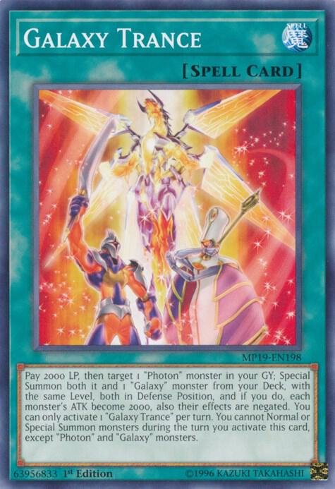 Galaxy Trance MP19-EN198 card from 2019 Gold Sarcophagus Tin Mega Pack
