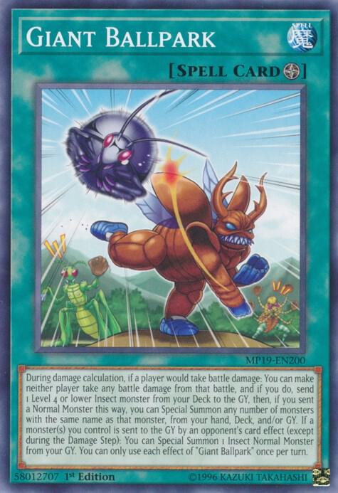 Giant Ballpark MP19-EN200 card from 2019 Gold Sarcophagus Tin Mega Pack