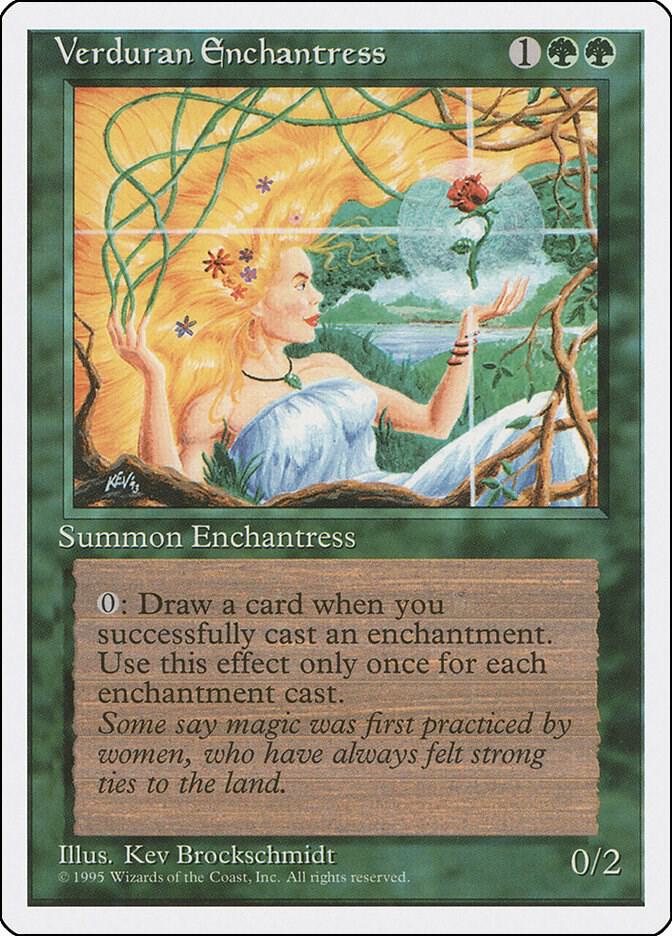 Verduran Enchantress card from Fourth Edition