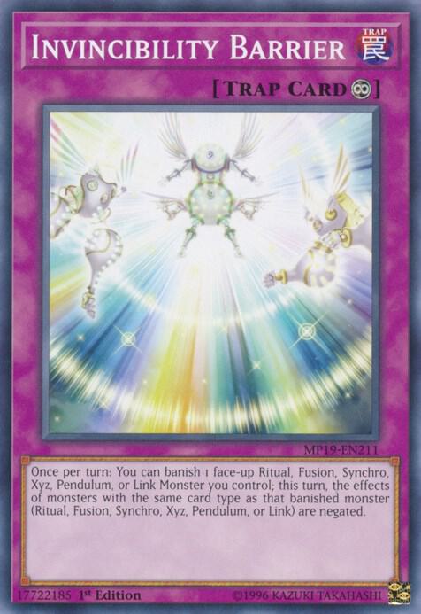 Invincibility Barrier MP19-EN211 card from 2019 Gold Sarcophagus Tin Mega Pack