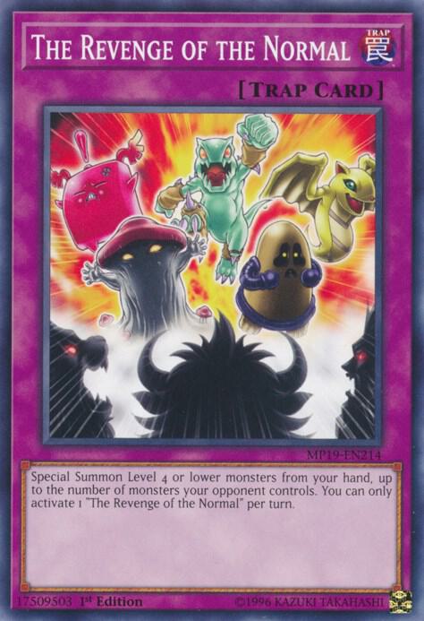 The Revenge of the Normal MP19-EN214 card from 2019 Gold Sarcophagus Tin Mega Pack